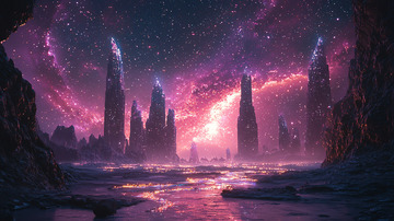 奇幻星球夜景