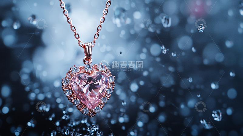 高清大图下载【趣麦麦图】水滴背景心形吊坠