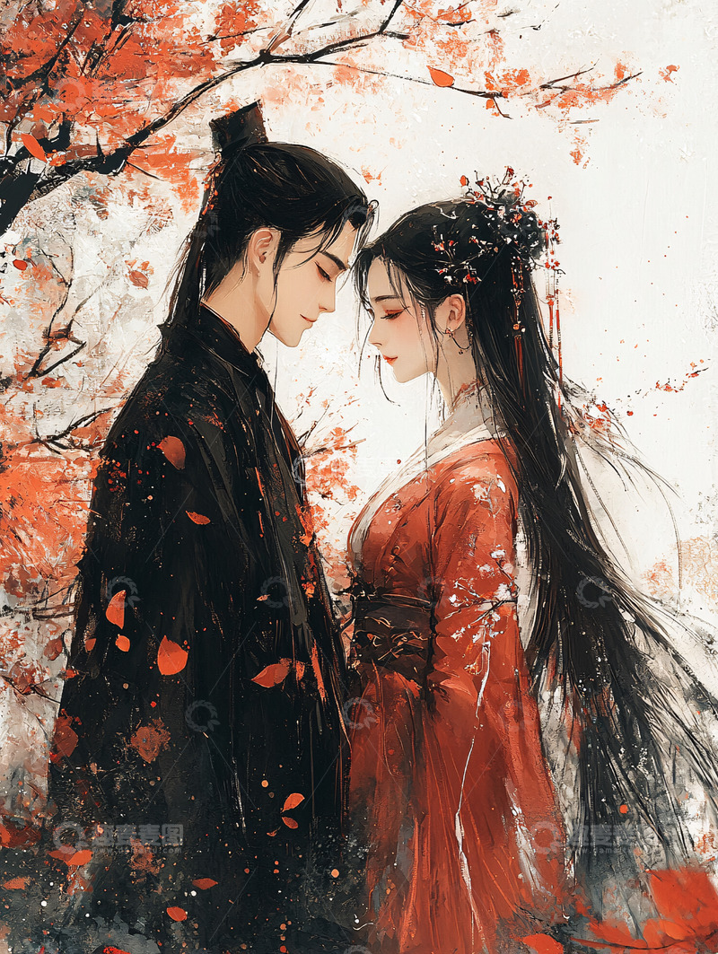 高清大图下载【趣麦麦图】古风情侣