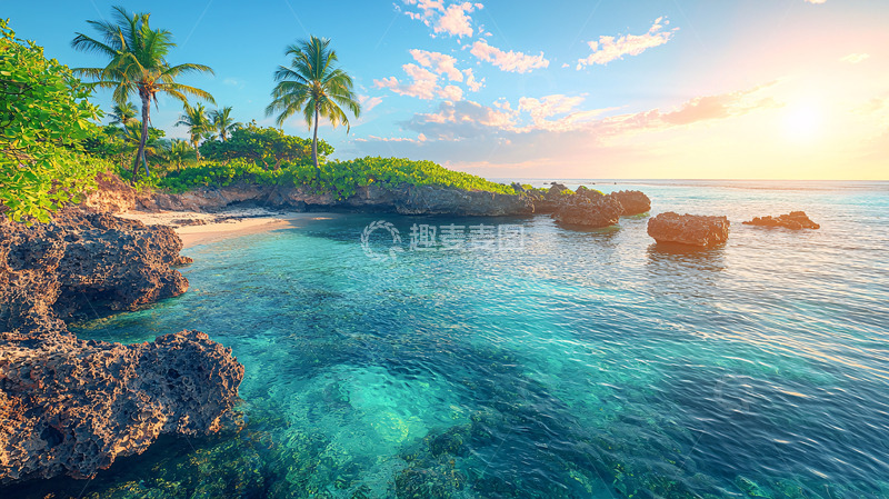 高清大图下载【趣麦麦图】阳光明媚的海滩