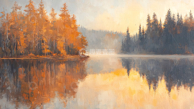 高清大图下载【趣麦麦图】秋日湖景