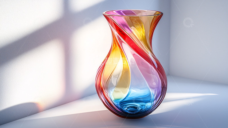 高清大图下载【趣麦麦图】彩色玻璃花瓶