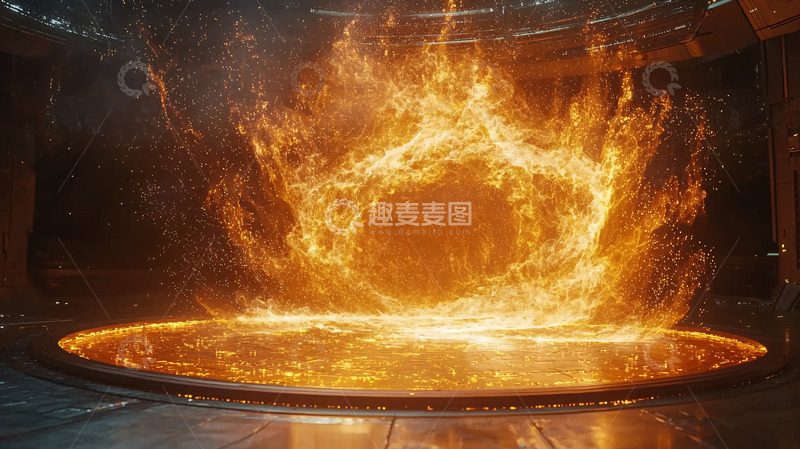 高清大图下载【趣麦麦图】燃烧的火焰圆环