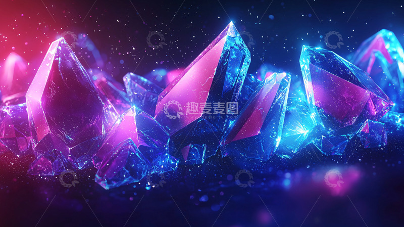 高清大图下载【趣麦麦图】炫彩发光晶体