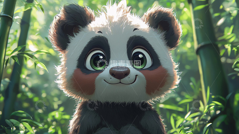高清大图下载【趣麦麦图】萌系卡通熊猫