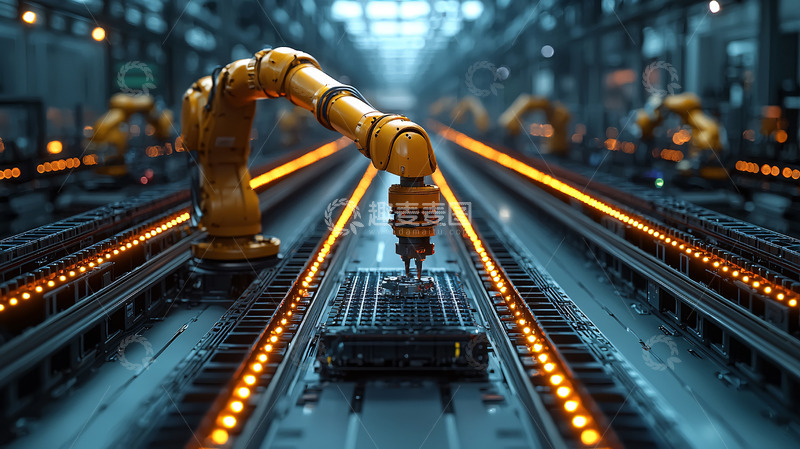 高清大图下载【趣麦麦图】工业机器人自动化生产线