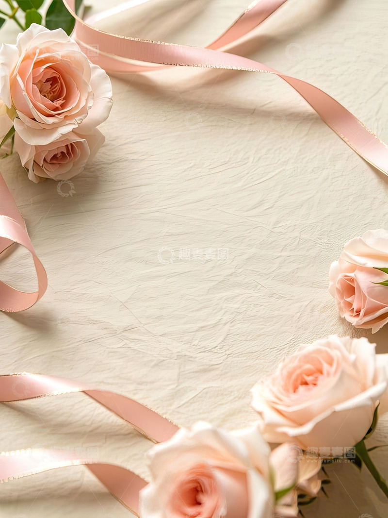 高清大图下载【趣麦麦图】情人节520七夕素雅玫瑰花背景2