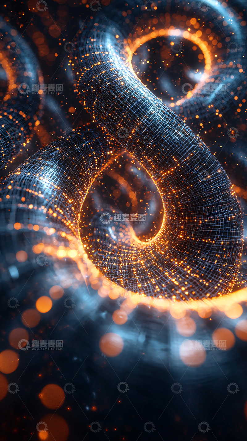 高清大图下载【趣麦麦图】扭曲的网格光纤科技感
