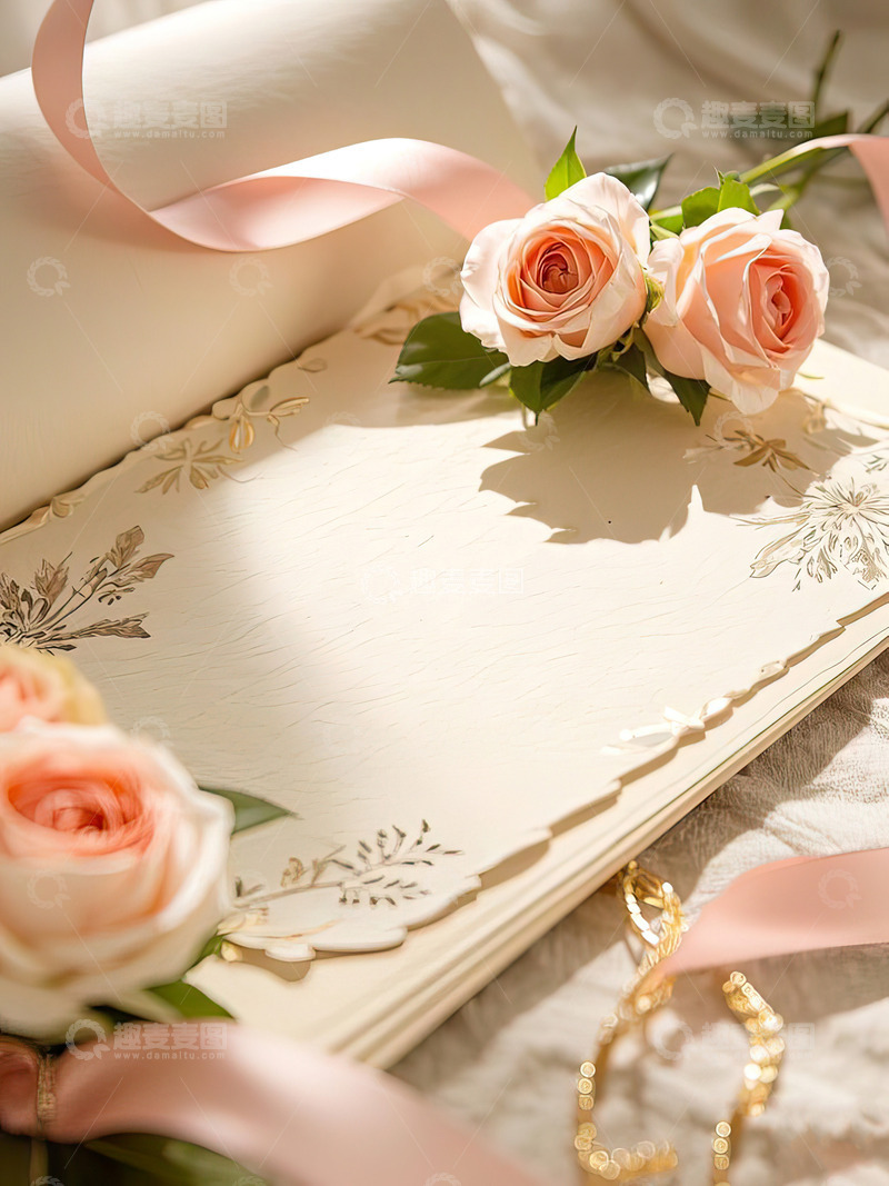 高清大图下载【趣麦麦图】情人节520七夕素雅玫瑰花背景3