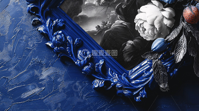 高清大图下载【趣麦麦图】蓝色相框