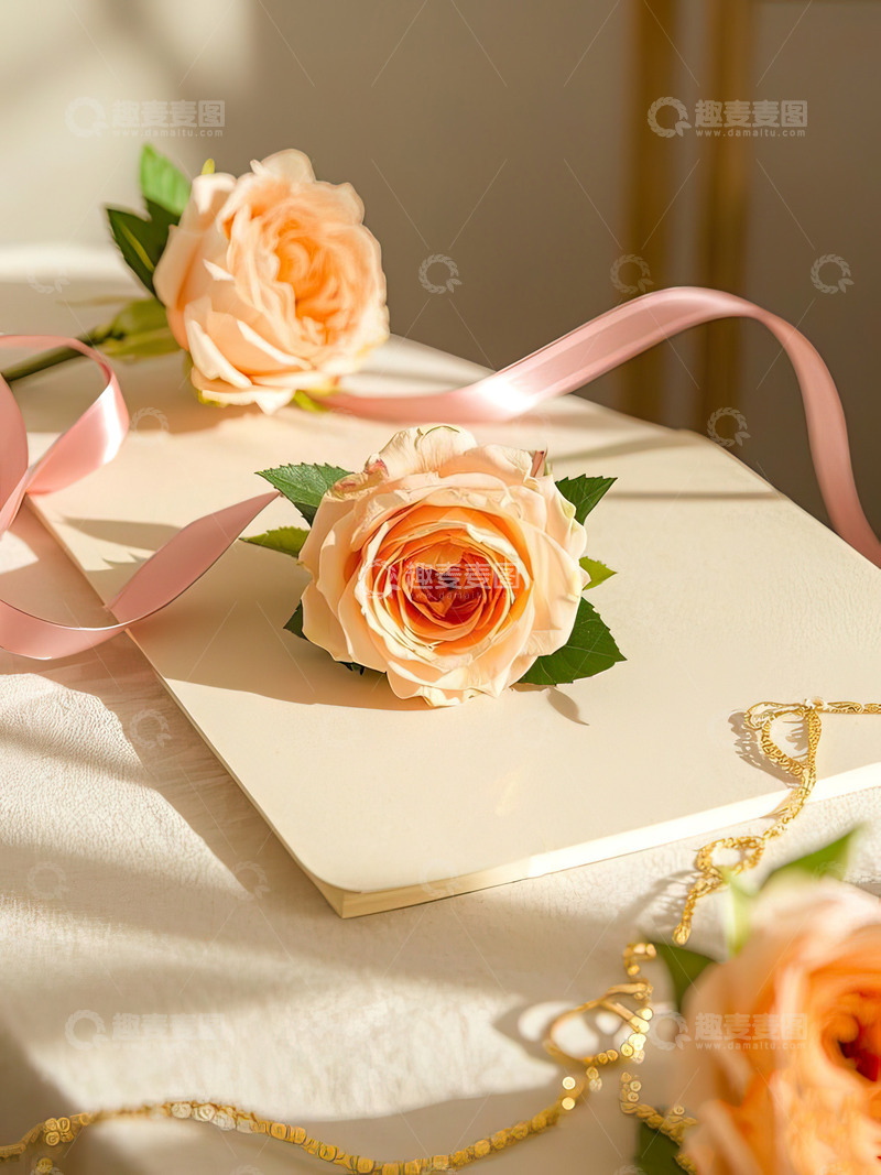 高清大图下载【趣麦麦图】情人节520七夕素雅玫瑰花背景5