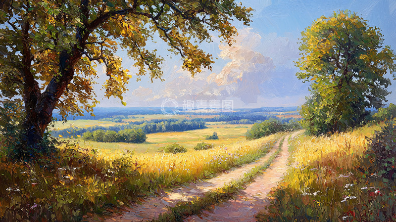 高清大图下载【趣麦麦图】田园风光油画