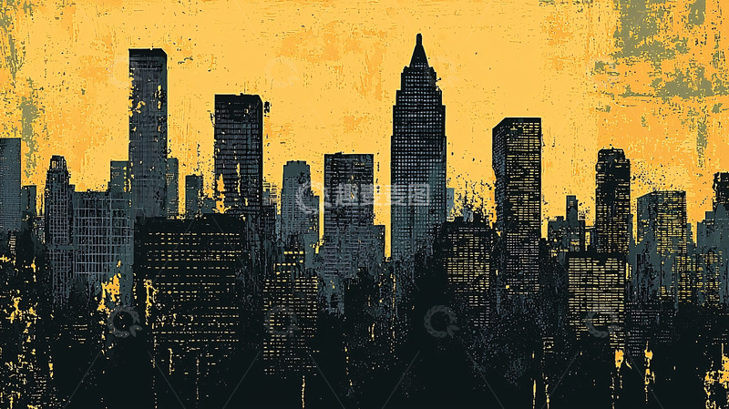 高清大图下载【趣麦麦图】黄昏城市剪影