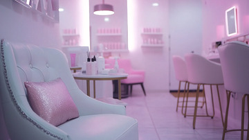粉色美甲店装修