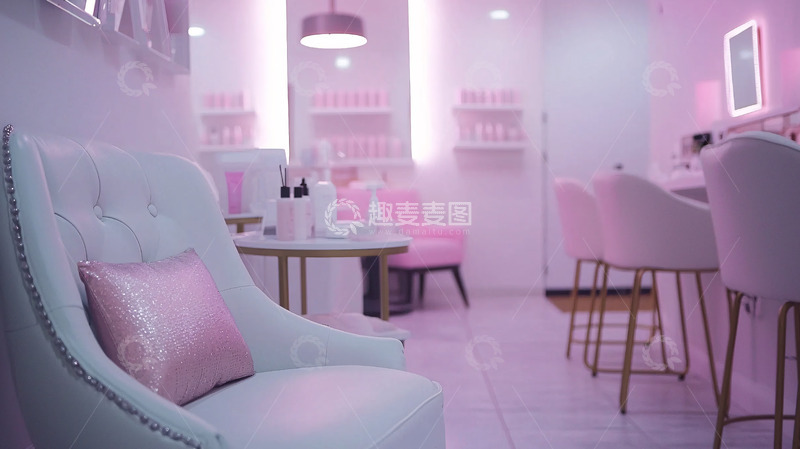 高清大图下载【趣麦麦图】粉色美甲店装修