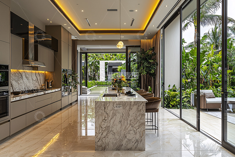 高清大图下载【趣麦麦图】现代简约别墅厨房