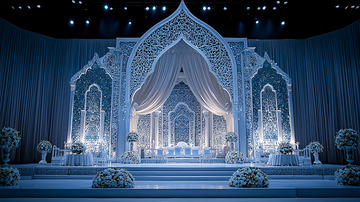 精致的白色雕花舞台