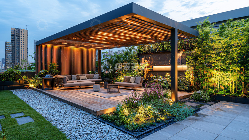 高清大图下载【趣麦麦图】屋顶花园休闲区