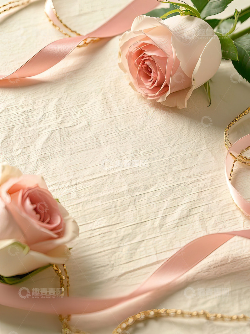 高清大图下载【趣麦麦图】情人节520七夕素雅玫瑰花背景15