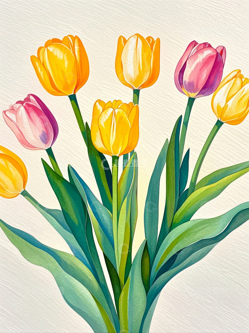 高清大图下载【趣麦麦图】粉色郁金香花朵8