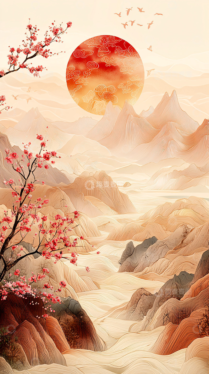 高清大图下载【趣麦麦图】水墨山水画风唯美意境