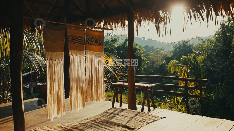 高清大图下载【趣麦麦图】树屋阳台清晨阳光