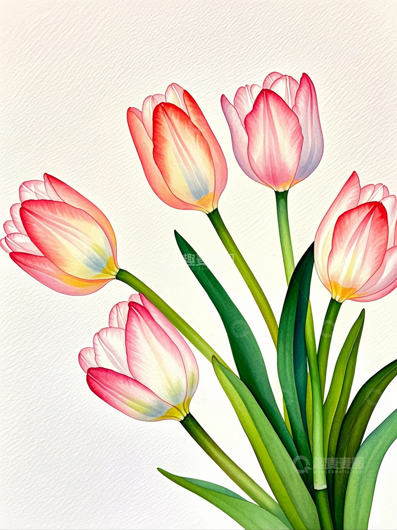 高清大图下载【趣麦麦图】粉色郁金香花朵5