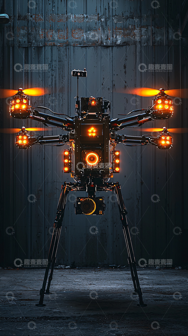 高清大图下载【趣麦麦图】未来科技感无人机