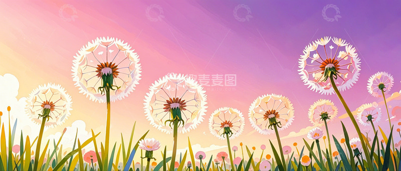 高清大图下载【趣麦麦图】唯美背景蒲公英1