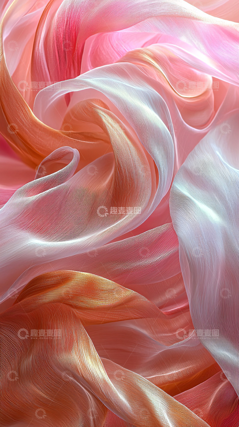 高清大图下载【趣麦麦图】粉色丝绸的抽象纹理