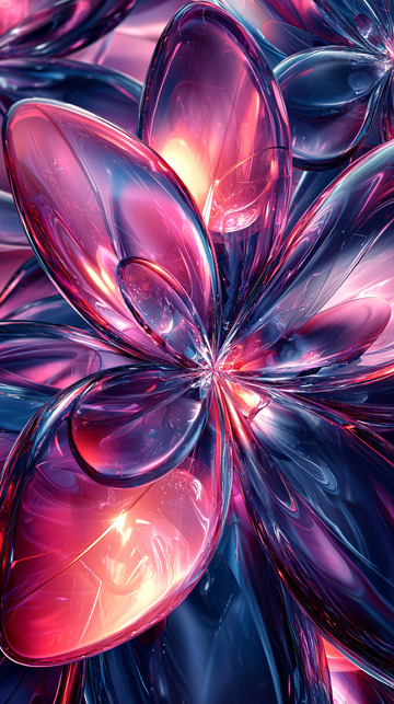 梦幻紫粉色玻璃花