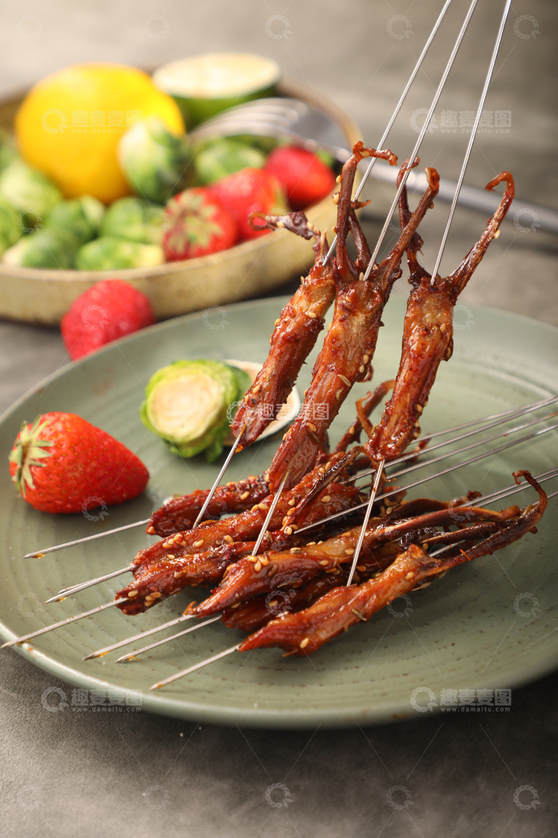 高清大图下载【趣麦麦图】东北烧烤炭烤鸭舌