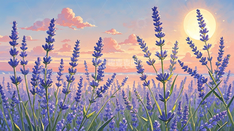 高清大图下载【趣麦麦图】-薰衣草唯美背景5