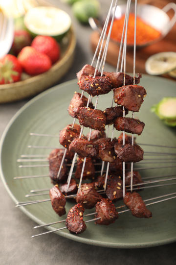 东北烧烤炭烤牛心嘴