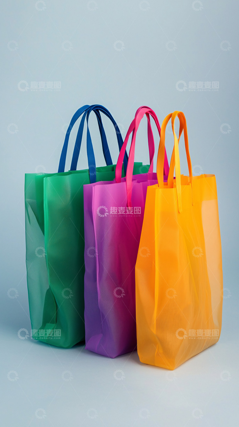 高清大图下载【趣麦麦图】多彩无纺布购物袋