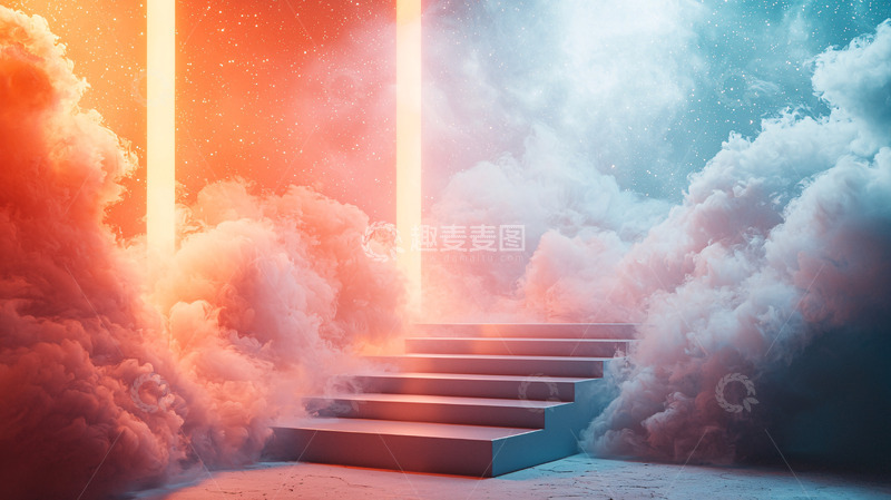 高清大图下载【趣麦麦图】梦幻光影阶梯