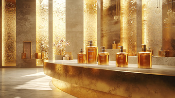 金色奢华香水展示柜