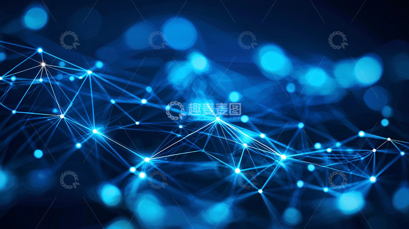 高清大图下载【趣麦麦图】蓝色科技感网络连接