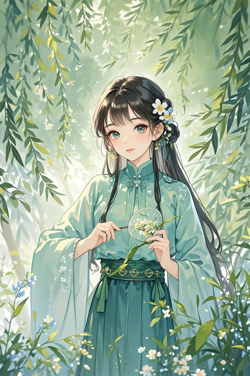 高清大图下载【趣麦麦图】春意古风女孩