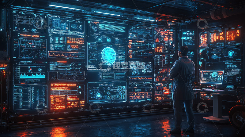 高清大图下载【趣麦麦图】未来科技控制中心
