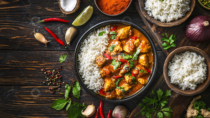 高清大图下载【趣麦麦图】咖喱鸡肉饭