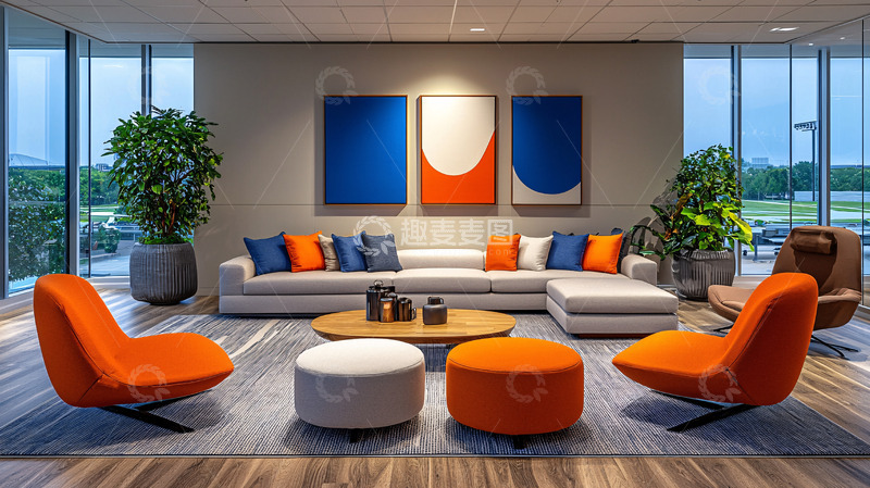 高清大图下载【趣麦麦图】明亮现代风格客厅