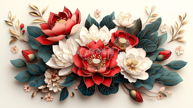 高清大图下载【趣麦麦图】立体花卉