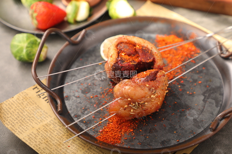 高清大图下载【趣麦麦图】东北烧烤烤羊腰子1