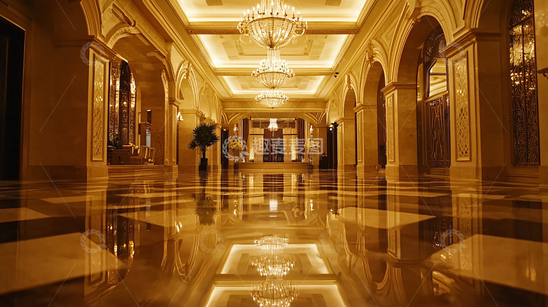 高清大图下载【趣麦麦图】奢华酒店大堂走廊