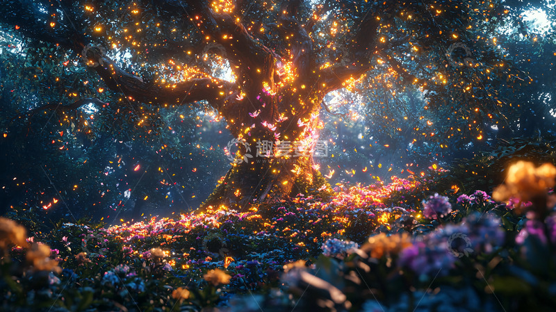 高清大图下载【趣麦麦图】发光树木