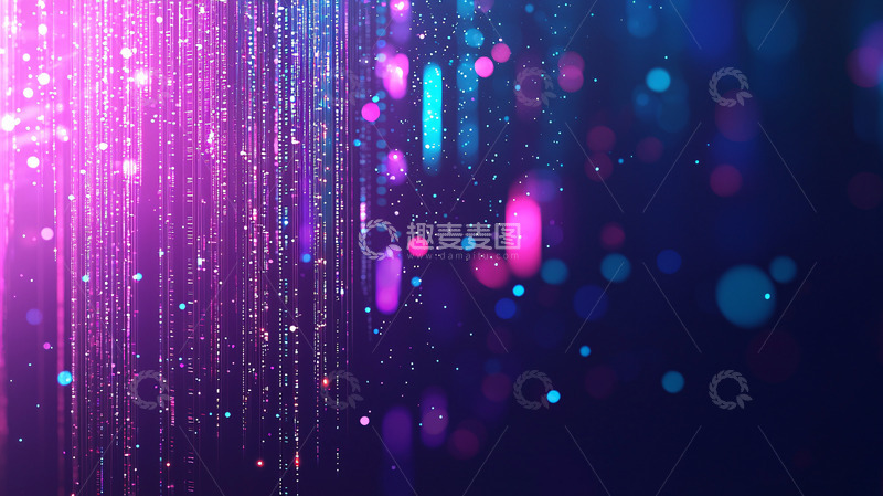 高清大图下载【趣麦麦图】梦幻紫色蓝色光斑粒子