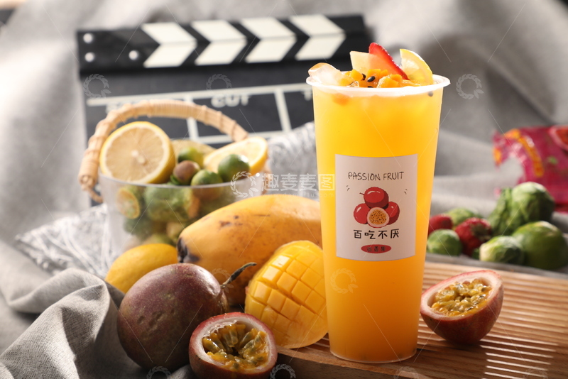 高清大图下载【趣麦麦图】芒果百香果饮品摄影图1