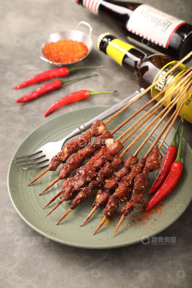 高清大图下载【趣麦麦图】东北烧烤麻辣排骨串1