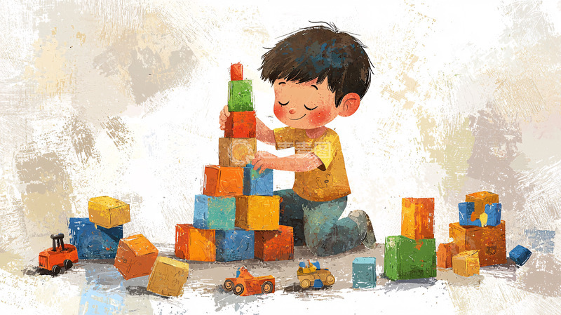 高清大图下载【趣麦麦图】儿童玩积木